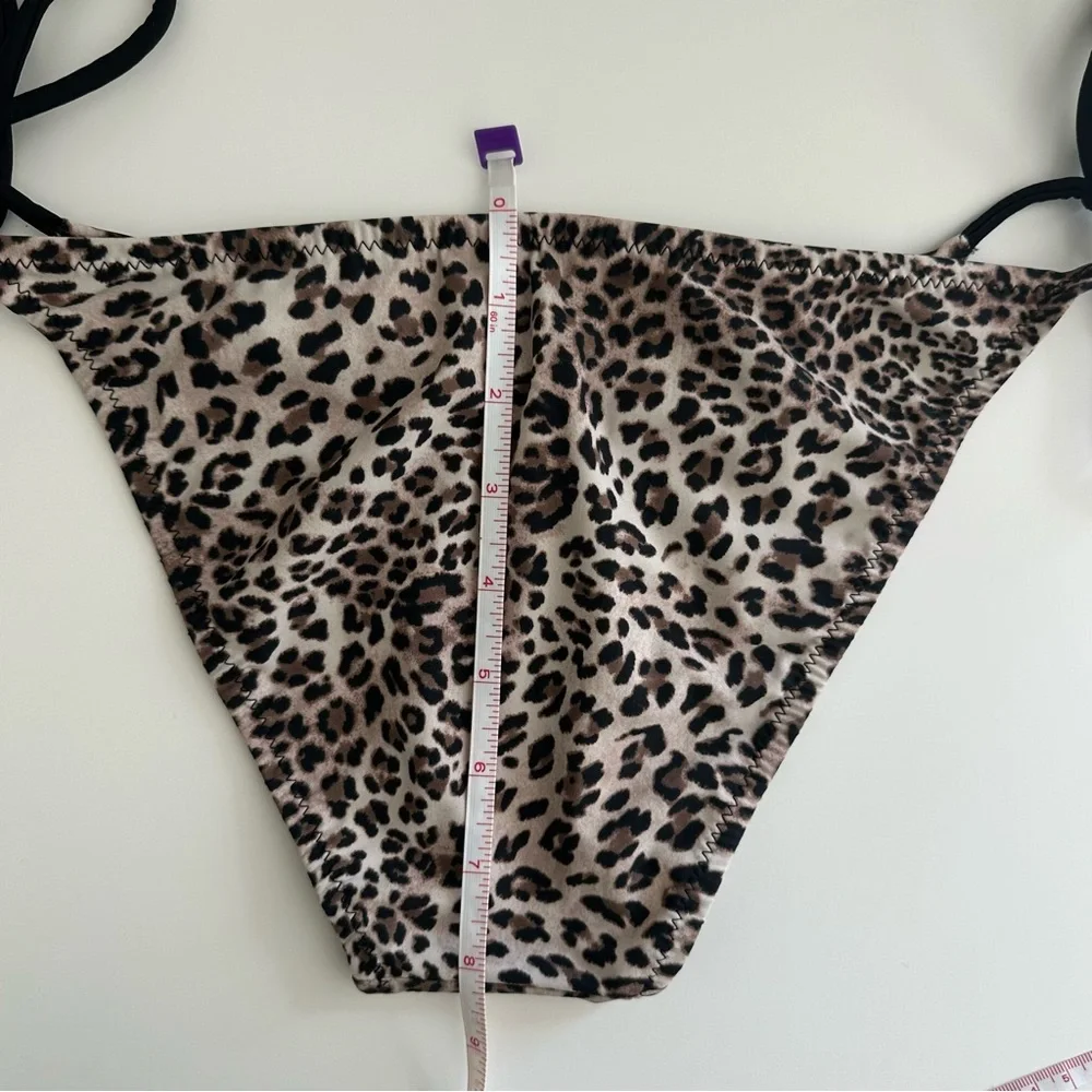 Women’s Leopard Print Black/Beige/Cream Bikini XS very good condition
